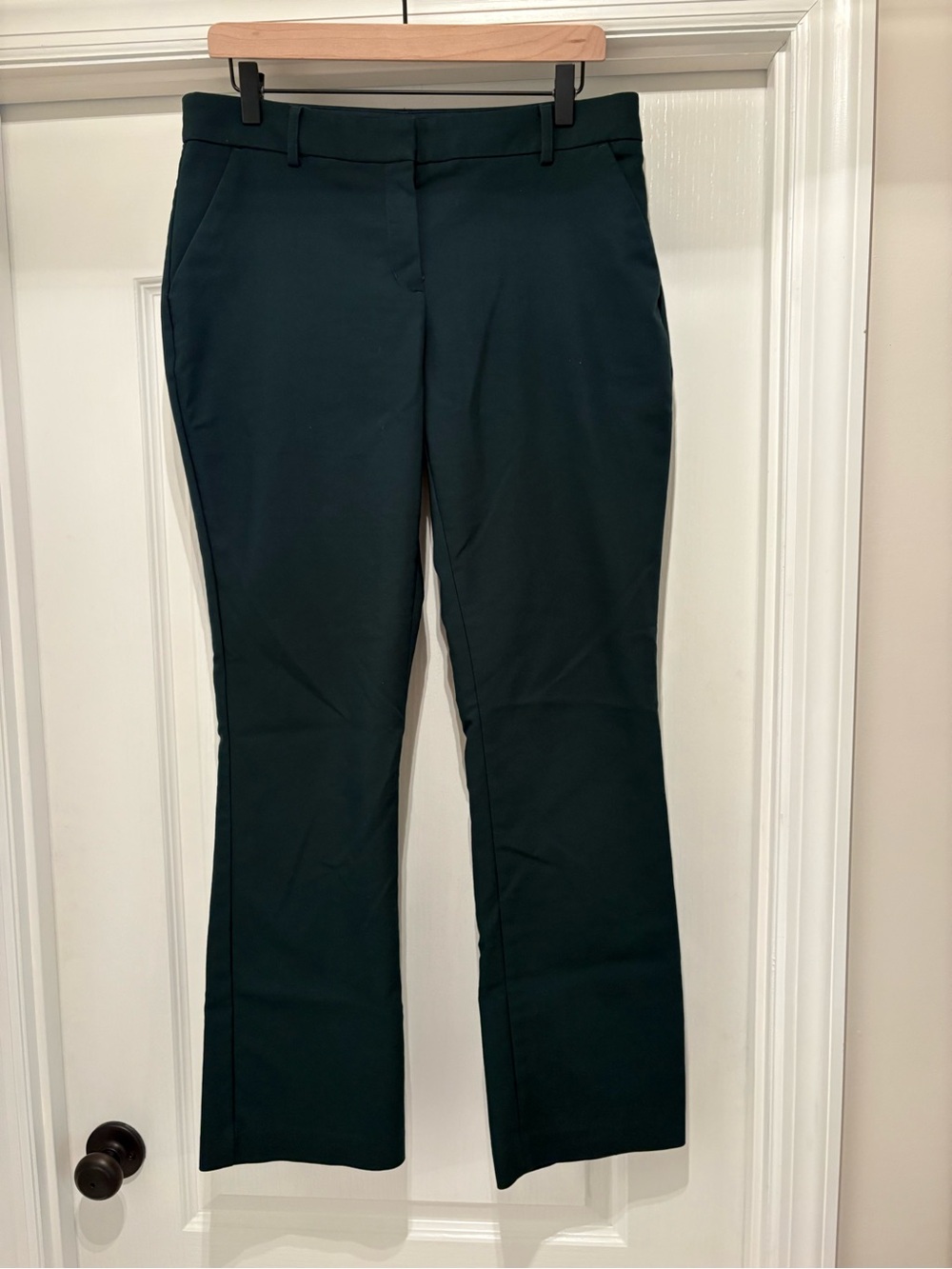Women’s Express dark green Columnist Barely Boot Mid Rise dress pants size 10 R